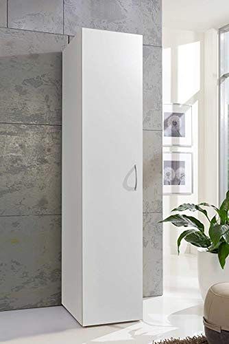 lifestyle4living | Vielseitiger Mehrzweckschrank | Weiß | 40 cm Tiefe | Verschieden Breiten verfügbar | 6 Regalböden | Wechselbarer Türanschlag