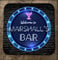 Artylicious Tapis de bar personnalisé – Cercle bleu fluo | Dessous de verre personnalisés – Choix de tapis de bar à domicile – Accessoires de bar à domicile (sous-verre simple)