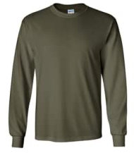 Gildan Heavy Cotton 5.3 oz. Long-Sleeve T-Shirt, (Military Green, Large