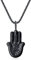 COAI Geschenkideen Unisex Edelstahl Halskette Obsidian Anhänger mit Gravur Hand der Fatima