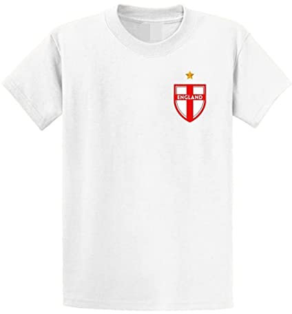 Second Ave Mens England Badge Football Euro World Cup White T Shirt Top Kit