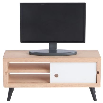 Zerodeko 1 Pc Meuble TV De Maison De Poupée Mini Vraie Télé pour Maison De Poupée Meubles De 1 12 Échelle ES De Jouets pour Salon