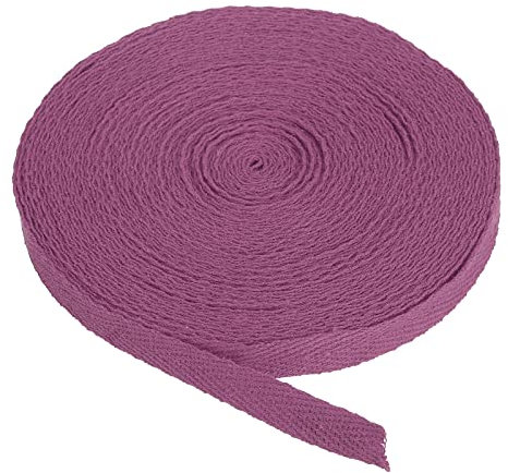 PATIKIL Baumwollband Baumwolle Gurtband 10mm x 9m, Schrägband Baumwoll Nahtband Köperband Saumband Einfassband Stoffband Webband zum Nähen für DIY Basteln Stricken Verpackungen, Lila