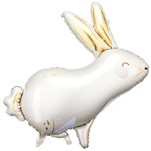 Folienballon Hase in Weiß 70x71,5cm