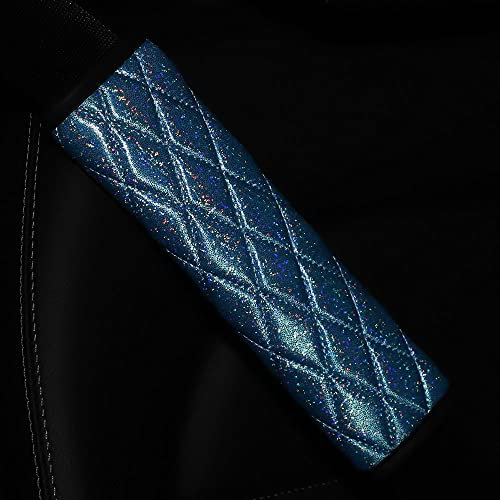 Duories 4 Stück Bling Bling Gurtpolster,Auto Gurtpolster,Polsterung für Sitzgurt,Auto Gurt Polster,Polsterung für Sitzgurt im Auto,Premium Gurtpolster, Kinder und Erwachsene Gurtkissen Auto,Blau