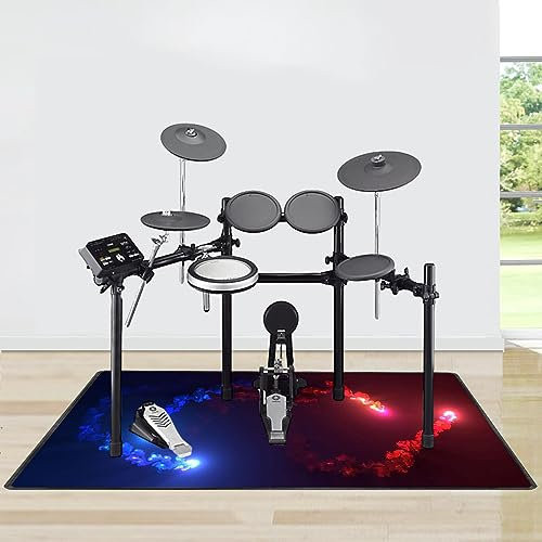 YEMELI Trommelteppich,Schallschutzmatte stoßdämpfende Trommelmatte,Professionelles rechteckiges elektronisches Jazz Schlagzeug Kit für Bass Drum Snare Drum und andere Instrumente Teppich.