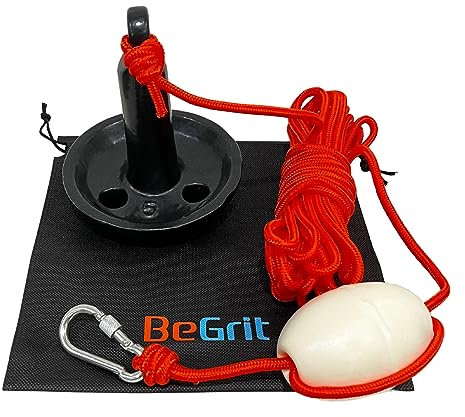 BeGrit 5lb Pilzanker Set Schlauchboot Anker Kajaks Anker Verzinkt Anker PE-Beschichtung mit 10m Ankerleine Bojenkugel für kajak Boote Weicher schlammiger Meeresboden