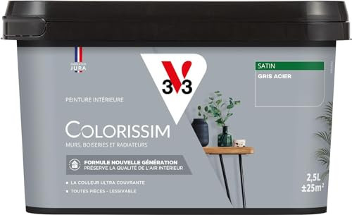 V33 Peinture multi-supports Colorissim® Gris acier satin 2,5L