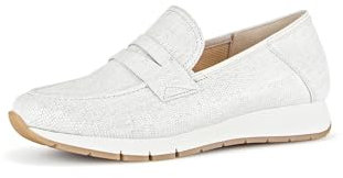 Gabor Damen Slipper, Frauen Slip On,Leichte Mehrweite (G),Schlupfschuhe,schluepfschuhe,College Schuhe,Businessschuhe,Bianco/ORO,37.5 EU / 4.5 UK