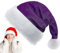 Violett Weihnachtsmütze für Erwachsene Kinder,32*45cm Nikolausmütze Plüsche Weihnachtsmann Mütze,Warm Dicker Nikolaus Mütze Santa Clause Mütze für Männer Frauen Mädchen Jungs Familie Weihnachtsfeier