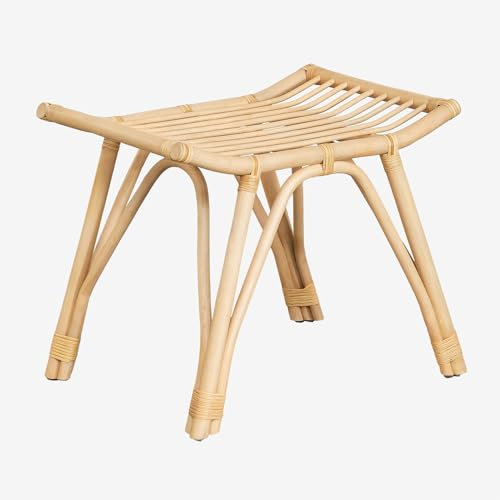 SKLUM Niedriger Gartenhocker aus Trevijon-Rattan Natürlich