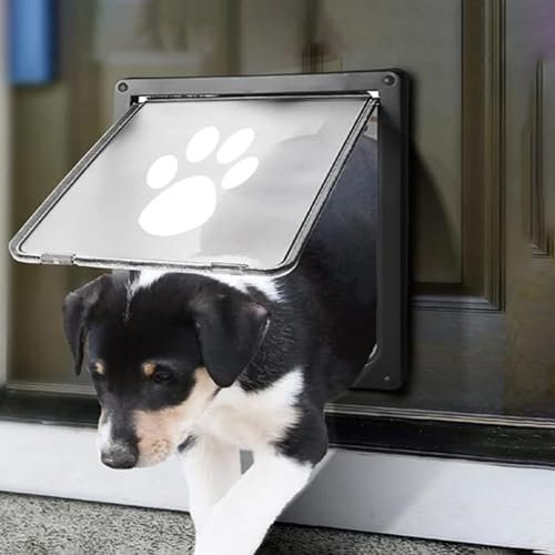 DOKLY Cat Flap Pet Door Cat Door for Screen Door with Lockable Magnetic Flap,Easy Diy Setup, for Cats 20-35 Lbs and Above, Sturdy and Anti-Falling,Nero-46 * 36CM(18 * 2.6 * 14)