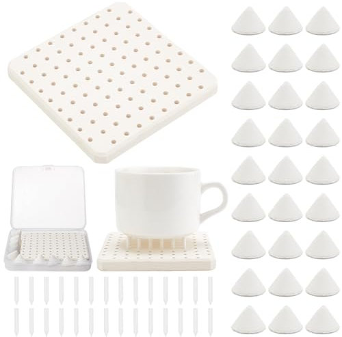WEBEEDY 71 Pièce de Clous de Support de Four à Poterie Tapis de Cuisson Étagères de Four Réfractaires à Haute Température Clous Mobiles de Support de Meubles Outils de Poterie en Céramique D'Argile