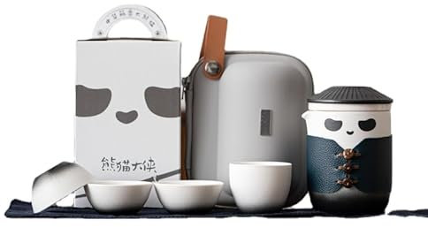 Tea Pot,Tea Kettle,Gifts for Women,Creative Panda Travel Tea Set One Pot Four Cups Kung Fu Tea Set Tea, Pot Capacity 11.7oz, Cup Capacity 2Oz (A5) (Color : A4)