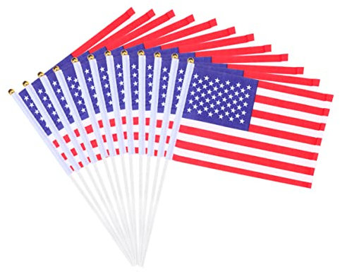 TOVINANNA 12St Fahne aus Holzstab Flagge der Vereinigten Staaten amerikanische Flagge Flaggen