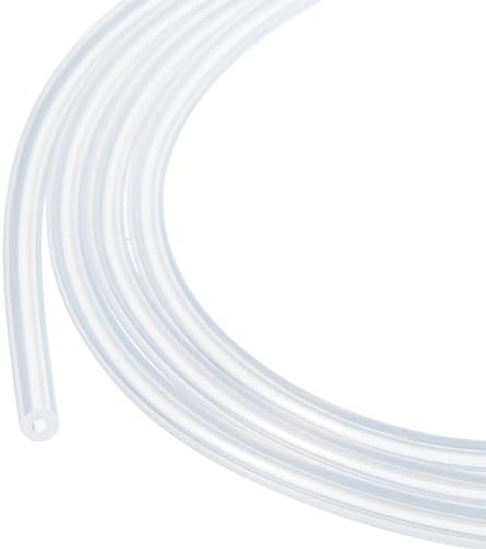 Rebower Tubo Silicone 16ft, 1mm ID 3mm OD, Trasparente, Tubo Plastica Industriale Silicone Puro Pompa, Sifonaggio, Drenaggio, Irrigazione, Birrificazione