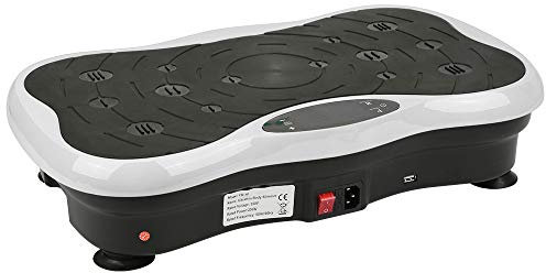 Vibrationsplatte mit Ultra Leiser Motor, 95 Stufen und 5 Trainingsprogramme, mit Fernbedienung, Trainingsbänder, LCD-Display, fur Ganzkörpertraining Fett Verlieren, Bis 120KG (Schwarz Weiß)