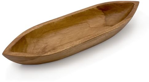 Teakholz Schale 45x13cm bootförmig Einzigartiges Naturprodukt aus Teakholz massiv