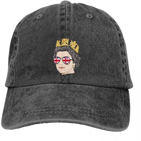 Baseballkappe Unisex und modisch Verstellbare einfarbige Baseballkappe ER Queen Britische Gewaschene Baumwolle Elizabeth Alexandra Sportfrau Hut Sport Outdoor-Geschenke