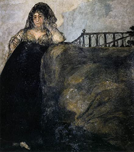 GKAZGQPR Berühmte Gemälde Gemälde Fotodruck Drucken Ölgemälde Manola von francisco de goya für Wohnzimmerdekoration 60x90cm