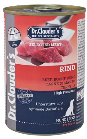 Dr. Clauder's Premium Hundefutter | Präbiotische Sorte | verschiedene Geschmacksrichtungen | 6 x 400 g | (6 x 400 g, Rind)
