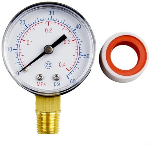 Manomètre compatible pour filtres à sable Hayward, lecture de 60 psi, installation