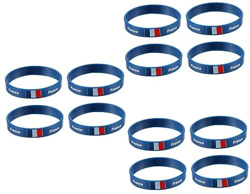 KOMBIUDA 36 Stk Land Armbänder Land Armband Länderflaggen-Armband Frankreich-Armbänder Fußballarmbänder Frankreich Handgelenk fahne fren Nationalflagge Handring einhandzwinge Länderarmband