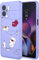 SEAHAI Funda para Motorola Moto G54 5G, Ultradelgado Suave Carcasa de Silicona Líquida, Moda TPU Bumper Antigolpes Cubierta con Patrón de Animales de Lindas Flores - Púrpura S09