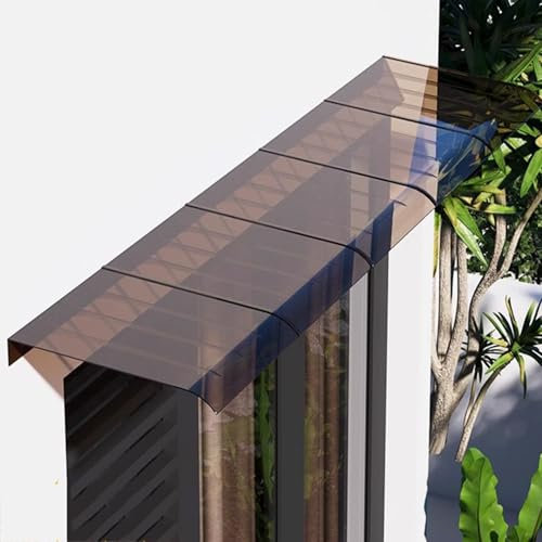 WJXIN Marquise de Porte D'Entrée Invisible, Auvent de Porche, Marquise en Polycarbonate Terrasse Toit Abri, pour Garages, Jardin, Balcon(60x40cm)