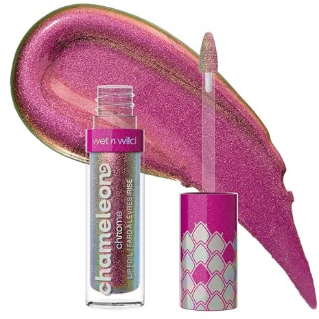 Wet n Wild Chameleon Chrome Lip Foil, Lichtreflektierender Lip Gloss, Schillerndes Finish für einen Multidimensionalen Glanz, Nicht Klebende Textur, Celestial Dance