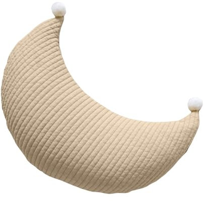 Plüschmond Stillkissen,Kopfkissen und Nackenkissen mit Perlen, ergonomisches Kissen zum Stillen, Schlafen und Lesen, Stillmond mit Plüsch, Reisekissen Kuschelkissen Bauchstützkissen (Khaki)