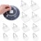 Grevosea 12 Pcs Wall Plate Hangers, Adhesive Picture Hangers Frame Hangers Without Nails Picture Hanging Hooks Plate Holders for Displaying Decorative Plates and Wall Art (Round, Square)