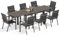 Devoko Gartenmöbel Set 8 Personen,8+1 Aluminium Tisch und Stühle Set Balkonmöbel, 8 Stapelbare Gartenstühle und 1 130/260 cm Dehnbarer Gartentisch,Terassen möbelsets außen Lounge, Braun