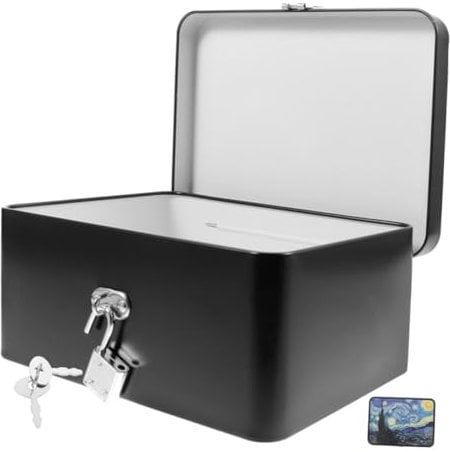 Gatuida Rectangle Tinplate Storage Box Decorative Tins Lids Boys and Girls Lock Box Metal Keepsake Container Small Treasure Box