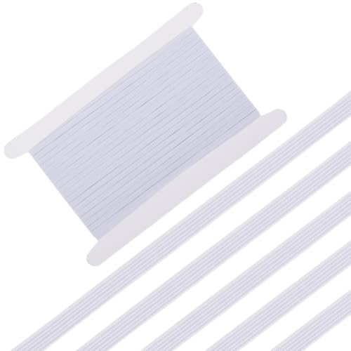 GORGECRAFT 30 m Flaches Elastisches Band Weiße Elastische Kordeln 5mm Dünne Streifen Band Zum Nähen Basteln Rock Taillenband Kleiderherstellung Kleidung Kurzwaren Zubehör Materialbedarf