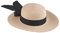LP Divertissements Lot de 3 - Chapeau de paille nature avec bandeau noir pour femme