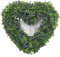 Artificial Lavender Heart Wreath – Heart Shaped Silk Lavender Flower Wreath for All Seasons UV Resistant Indoor Outdoor Front Door Wall Hanging Décor 42x42cm with 30cm Hanging Chain