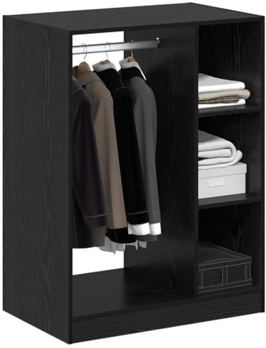 vidaXL Kleiderschrank Schwarz Eichen-Optik 77 x 48 x 102 cm