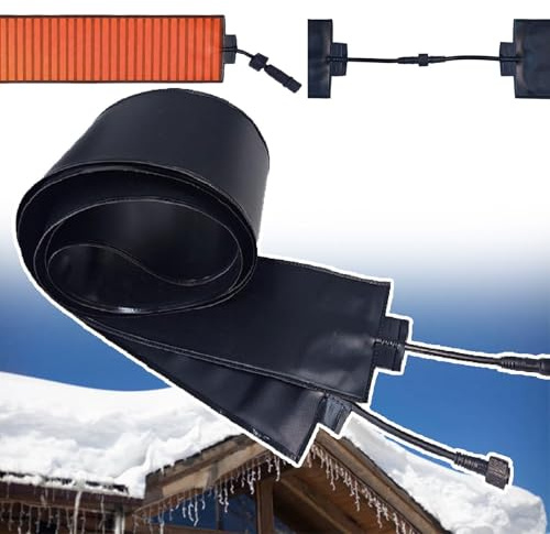 Elektrisch beheizte Schneeschmelzmatten, 50 °C/122 °F, flexible PVC-Heizplatten, Heizmatten for Dächer und Kehlen im Außenbereich, rutschfeste PVC-Schnee- und Eisschmelzmatte(12 * 150cm)