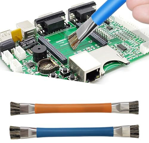 VBSYUYQ 2 Pcs Electronic Cleaning Brushes for Motherboard PCB Phone Repair | plastic handle cleaning brushes with stiff nylon bristles,for pc motherboard circuit board mobile phone maintenance dust