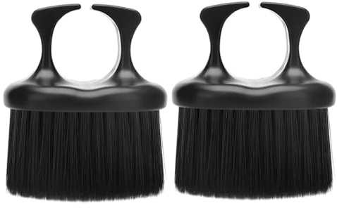 POPETPOP Praktische Kleine Bartbürste für Männer aus Schwarzem Kunststoff mit Ergonomischem Griff Sanfte Schnurrbart und Haarreinigung Leicht und Tragbar Geschenkidee für Bartpflege