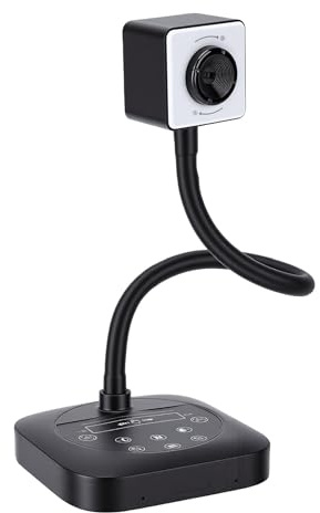 Bewinner 4K 8MP USB-Dokumentenkamera, AI-verstärkter Dual-Mikrofon-Autofokus und 3-Stufen-LED-Leuchten, für Online-Unterricht, Fernunterricht, Zoom-Team-Präsentationen
