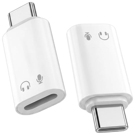 2PCS Adaptador USB C a Light-Ning Convertidor de Audio y Control de Línea | Plug & Play Carga para Micro Inalámbrico Convertidor Audio Auriculares Compatible con iPhone 14 13 12 11 Pro Max