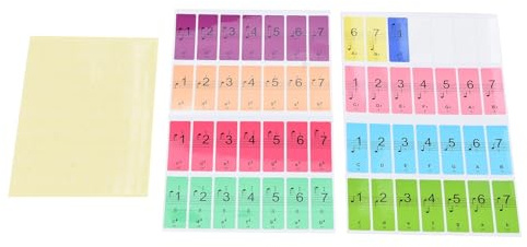 Entfernbare Klaviertasten-Notenschilder 15sets Removable Piano Colored Practice Stickers for Beginners 88 Keyboard Note Labels Practice Aids for Piano Learners Piano