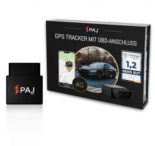 PAJ CAR OBD Finder 4G 2.0, Localizzatore GPS Auto, Camion e altri Veicoli, Collegamento Diretto Presa OBD, Tracciamento Tempo Reale via App, Vari Allarmi Impostabili, 365gg Archivio Percorsi