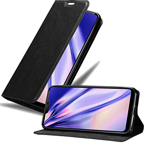 Cadorabo Custodia Libro per LG G7 ThinQ in Nero di Notte - con Vani di Carte, Funzione Stand e Chiusura Magnetica - Portafoglio Cover Case Wallet Book Etui Protezione