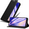 Cadorabo Hülle kompatibel mit LG G7 ThinQ/FIT/ONE aus Kunst Leder Flip Klappbare Stoßfeste Magnetische [Standfunktion] [Kartenfächern] Cover Hülle für LG G7 ThinQ/FIT/ONE Tasche in Schwarz