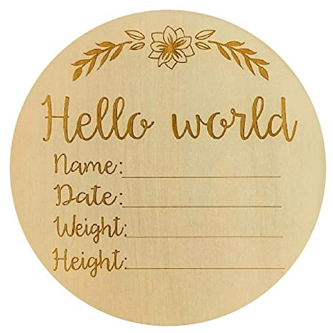 Signo de Anuncio de Nacimiento | Placas de Madera con Nombre de Bienvenida para bebés - Exquisito Tablero de estadísticas de Nacimiento, Accesorio para Fotos, Placas de Llegada de bebé para Generic