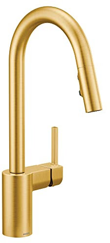 Moen 7565 Align - Grifo de cocina con rociador extraíble, oro cepillado