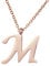 Morella Damen Halskette mit Buchstabe M Anhänger Edelstahl Rosegold in Schmuckbeutel